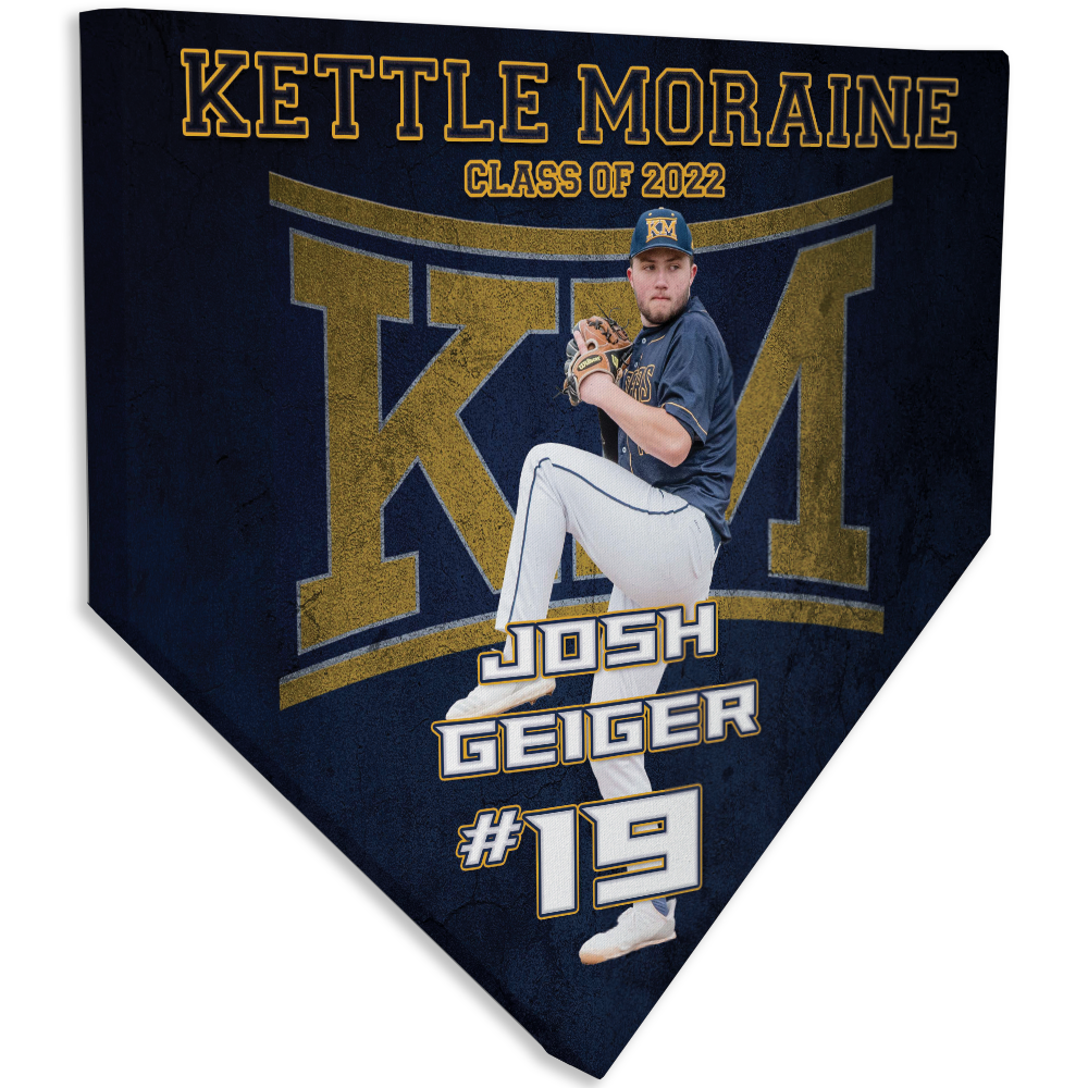 Collectible Canvas Embedded Grunge Home Plate for Kettle Moraine 2022 Senior Pitcher