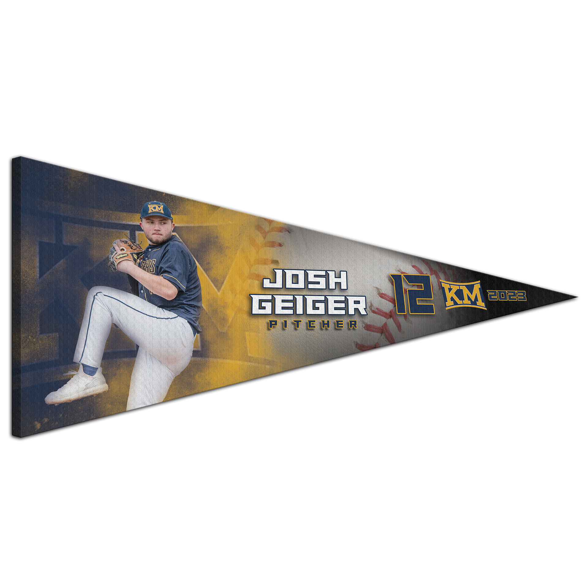 Collectible Canvas Colorburst Pennant for Baseball Athletes