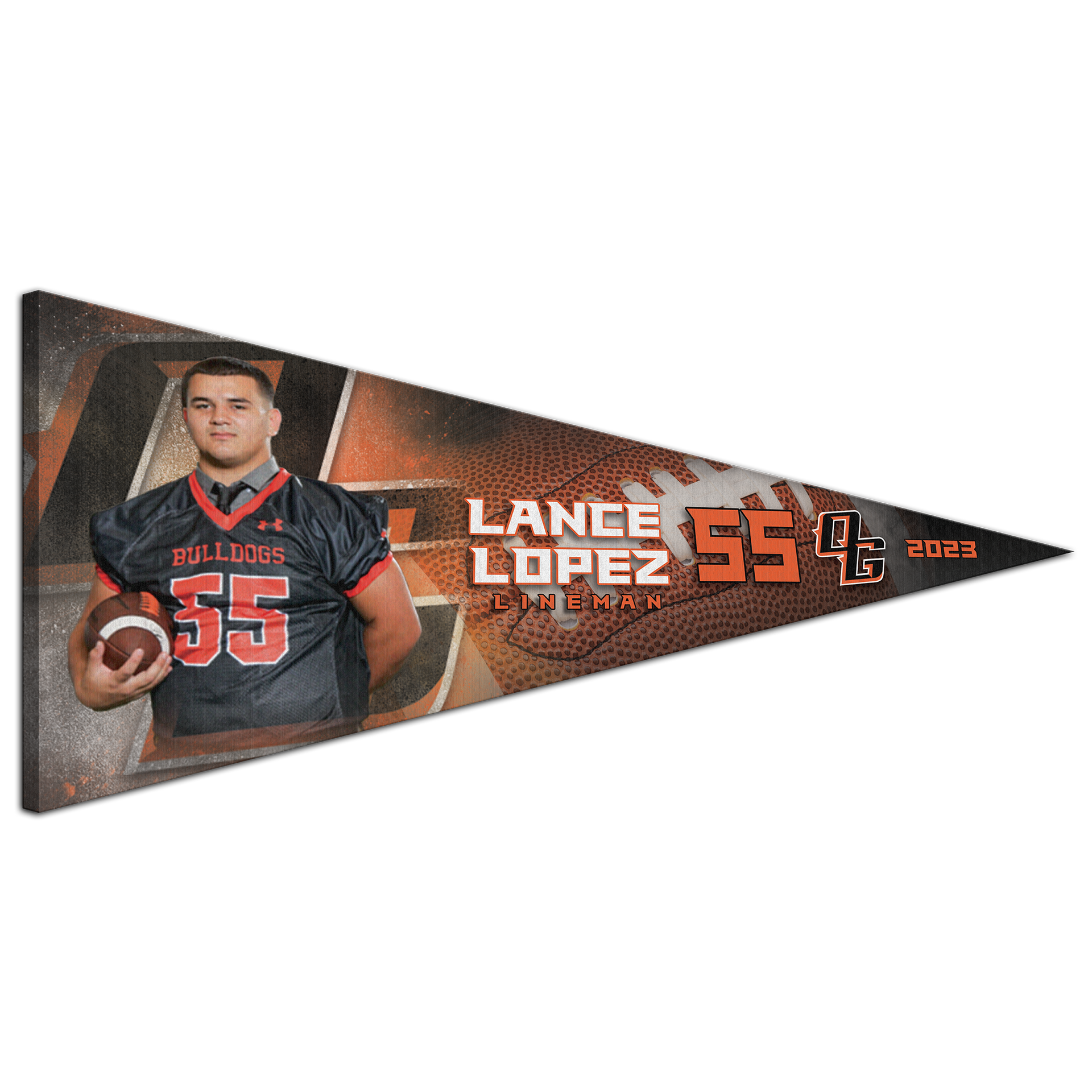 Collectible Canvas Colorburst Pennant for Football Athletes