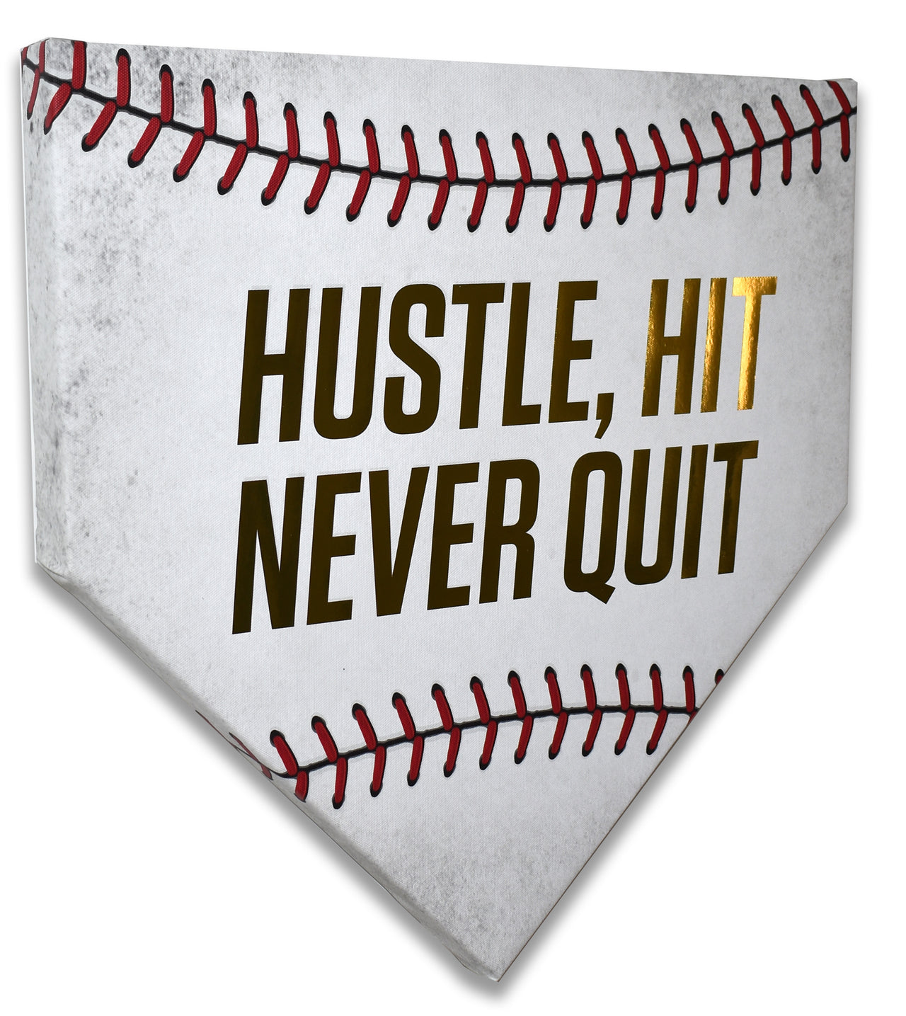 Collectible Canvas "Hustle, Hit, Never Quit" Retail Home Plate