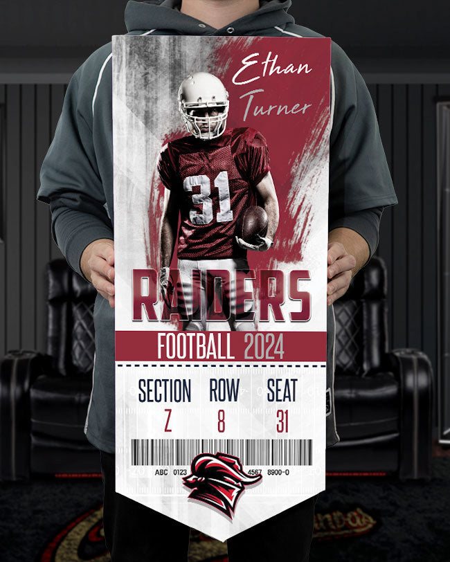 Football Ticket to the Game Canvas Banner