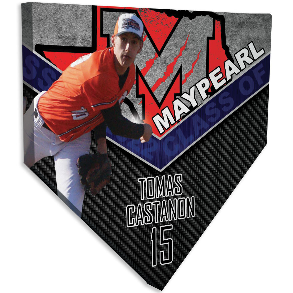 Collectible Canvas Carbon Fiber Style Home Plate for Tomas Castanon Maypearl 2022