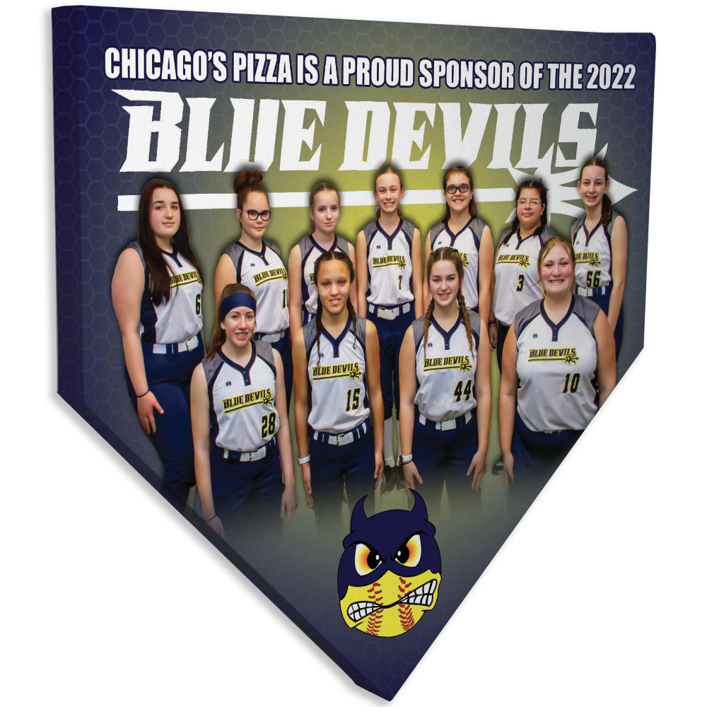 Collectible Canvas Honeycomb Style Template for Blue Devils Softball Sponsors