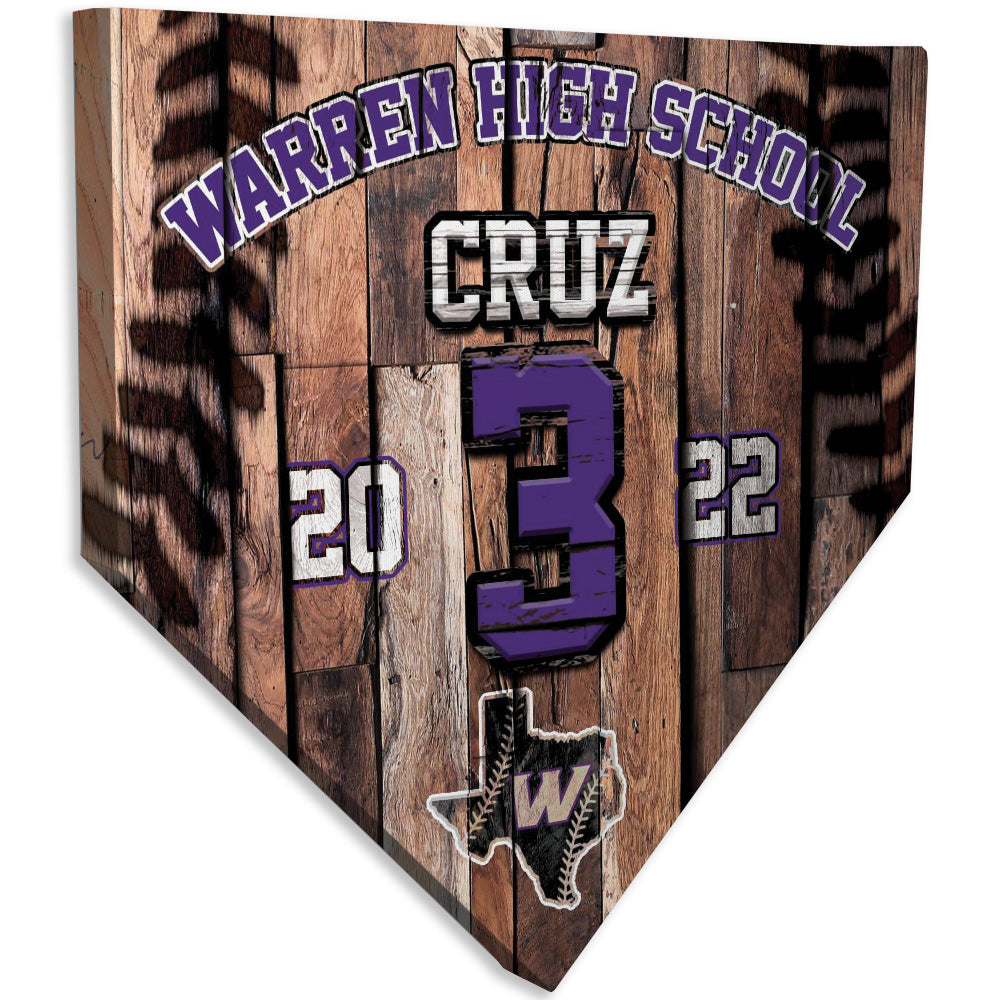 Collectible Canvas Wood Template for Warren High School Cruz