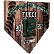 Collectible Canvas Wood Template for Norwalk High School Tucci