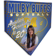 Collectible Canvas Halftone Home Plate for  Milby Buffs Softball