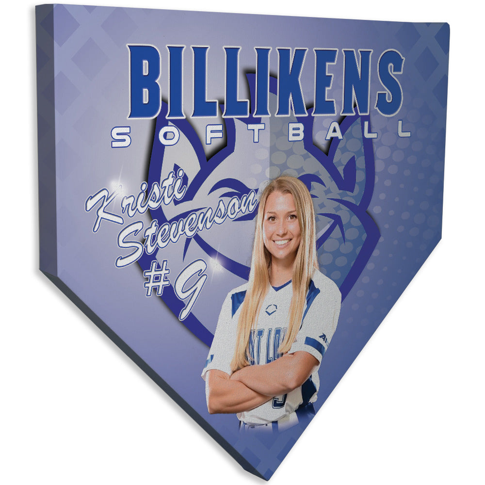 Collectible Canvas Halftone Home Plate for Billikens Softball