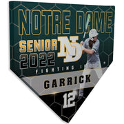 Collectible Canvas Athlete Honors Style Home Plate for Garrick from Notre Dame Fighting Irish Senior 2022 Number 12