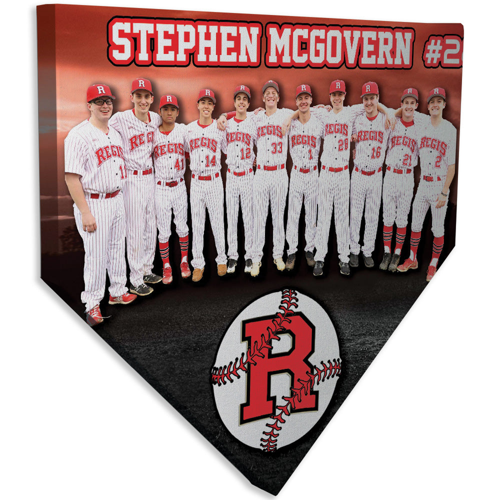 Collectible Canvas Field Lights Home Plate for Regis Baseball Player gift