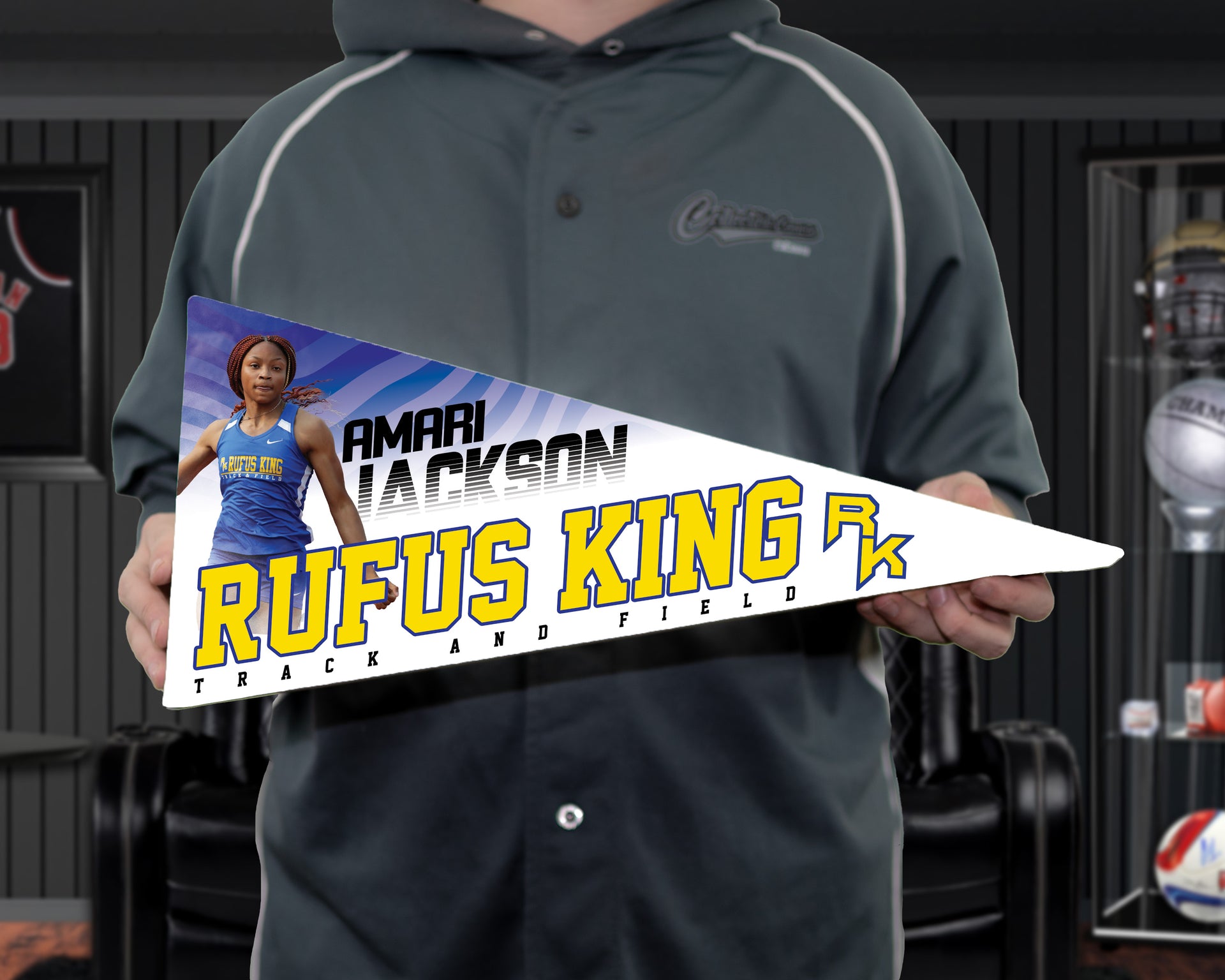 Held Collectible Canvas Whitewash Template for Amari Jackson of Rufus King
