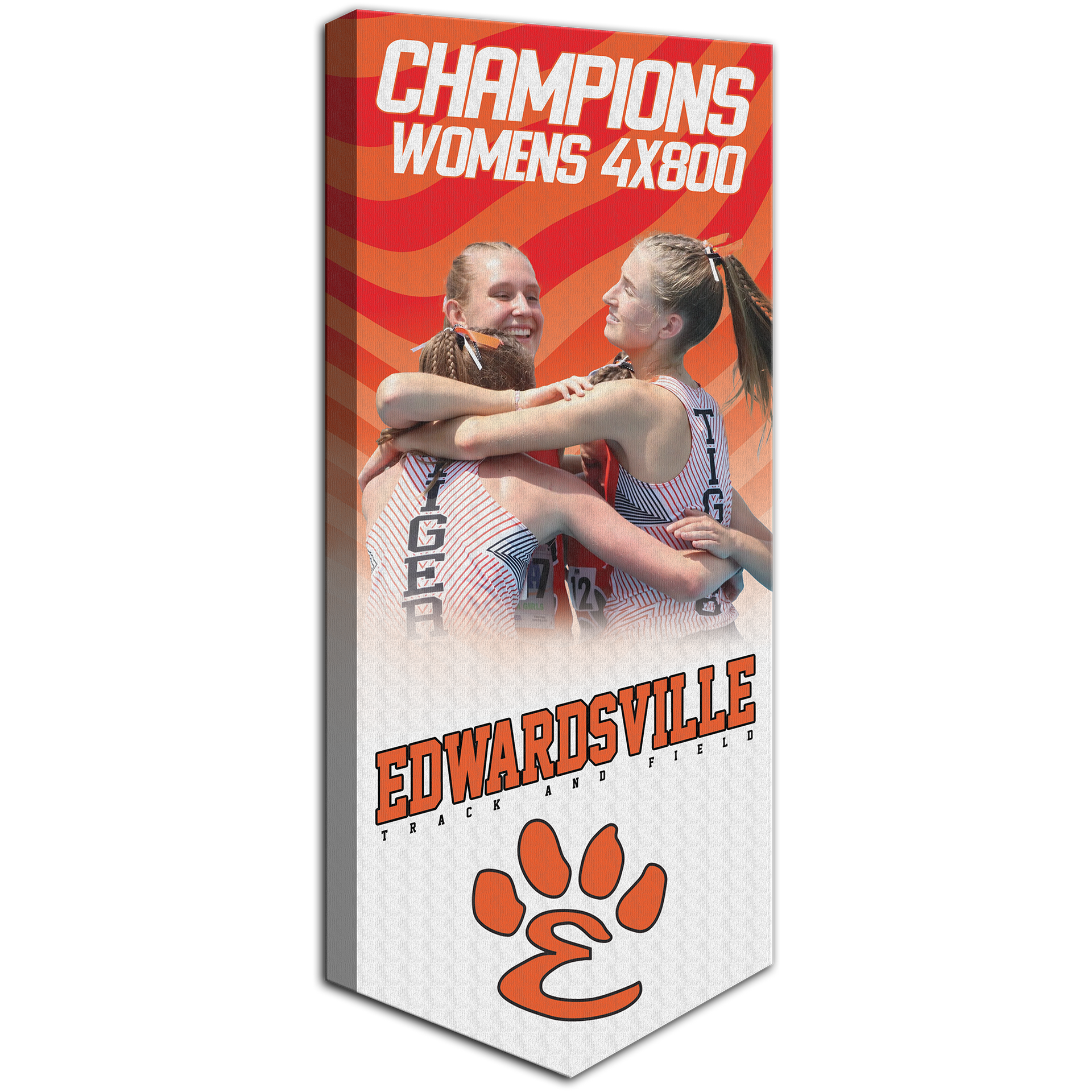 Collectible Canvas Whitewash Template for Edwardsville Track Champs