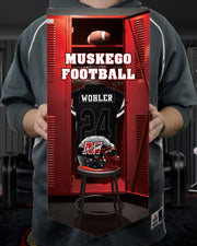 Held Collectible Canvas Football Locker room Banner for Muskego High School