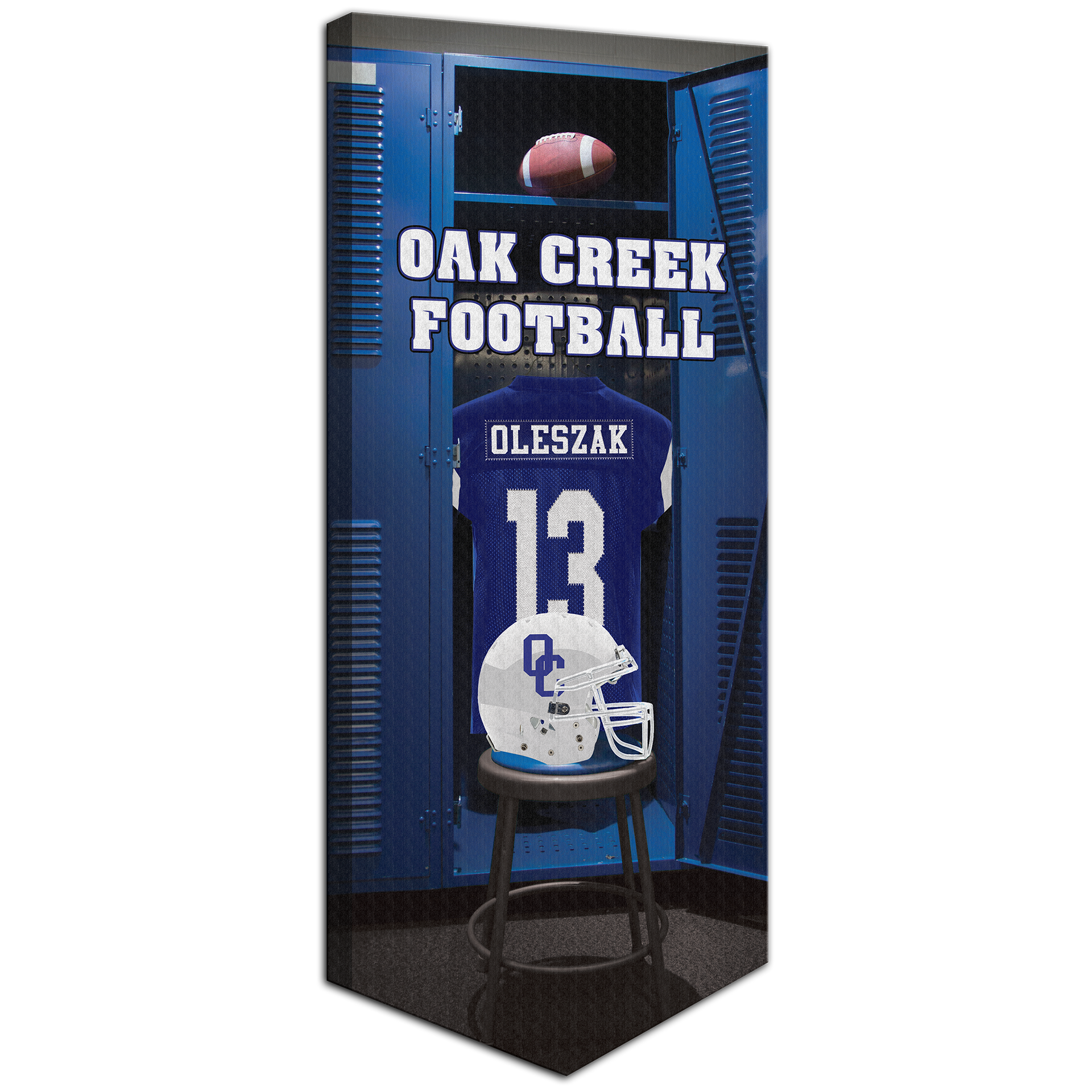 Collectible Canvas Football Locker room Banner for Oak Creek High School