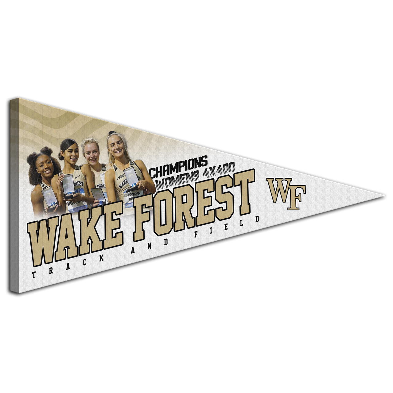 Collectible Canvas Whitewash Template for Wake Forest girls Track champs