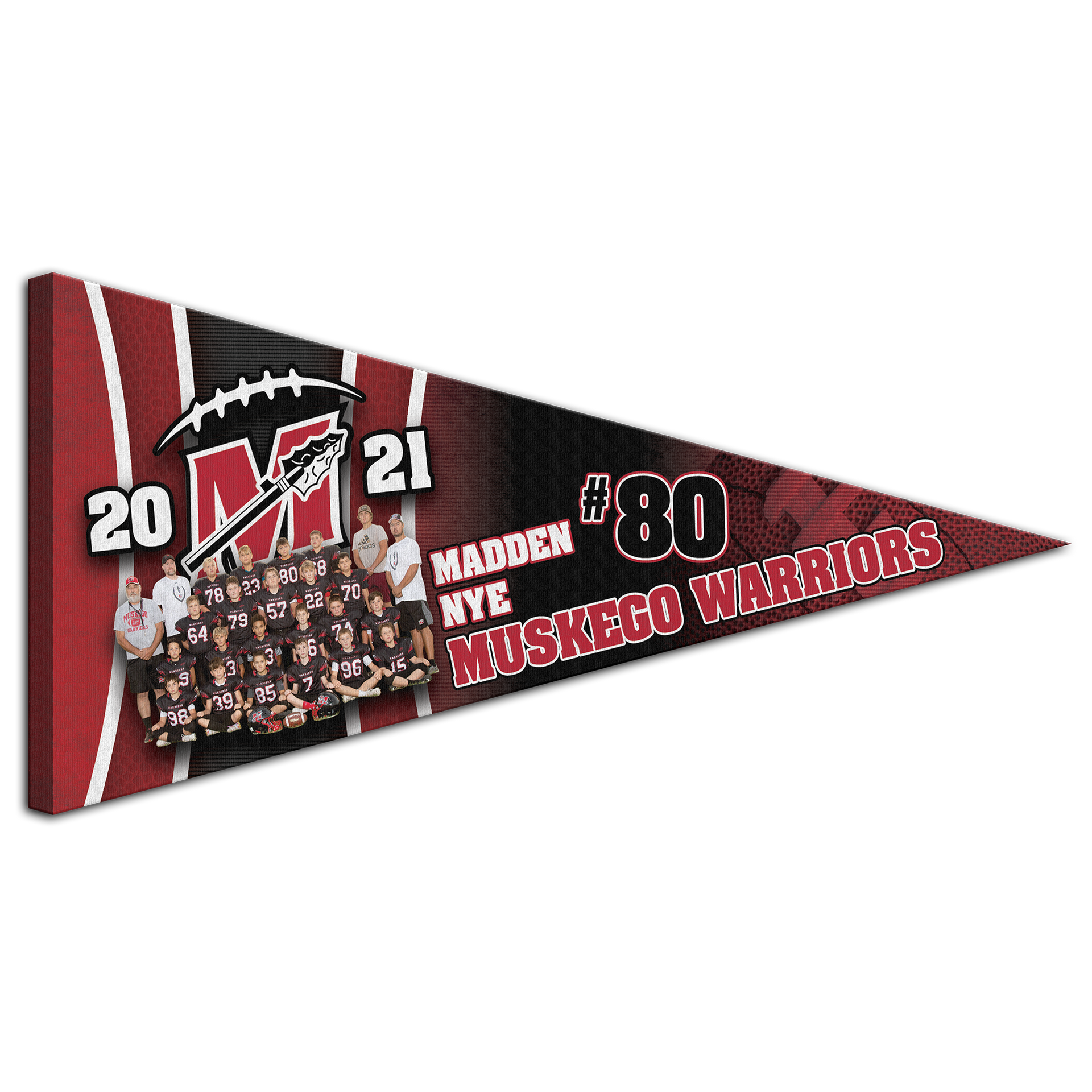 Collectible Canvas Sport Seams Template for Muskego Warriors