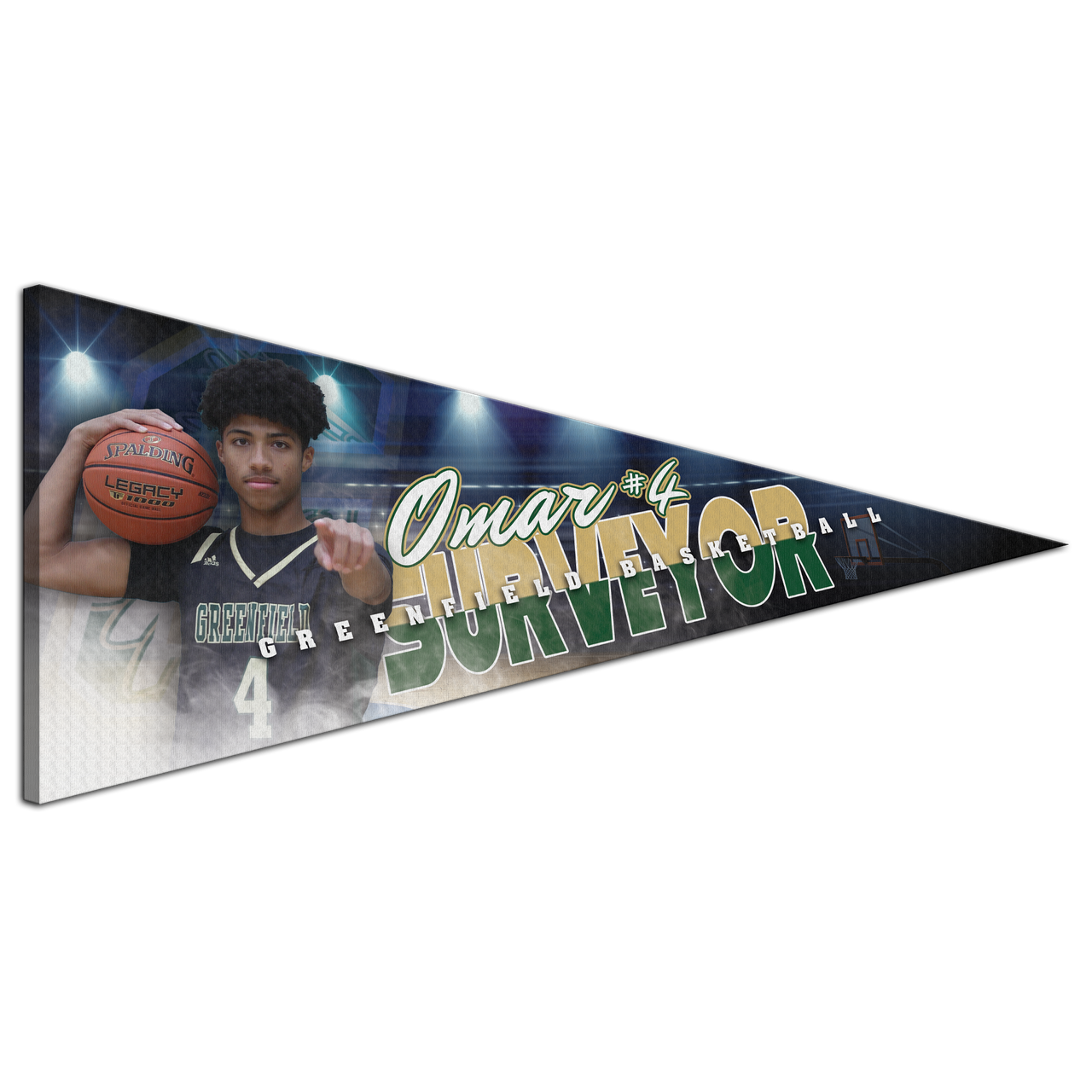 Collectible Canvas Stadium Lights Template for Greenfield Basketball